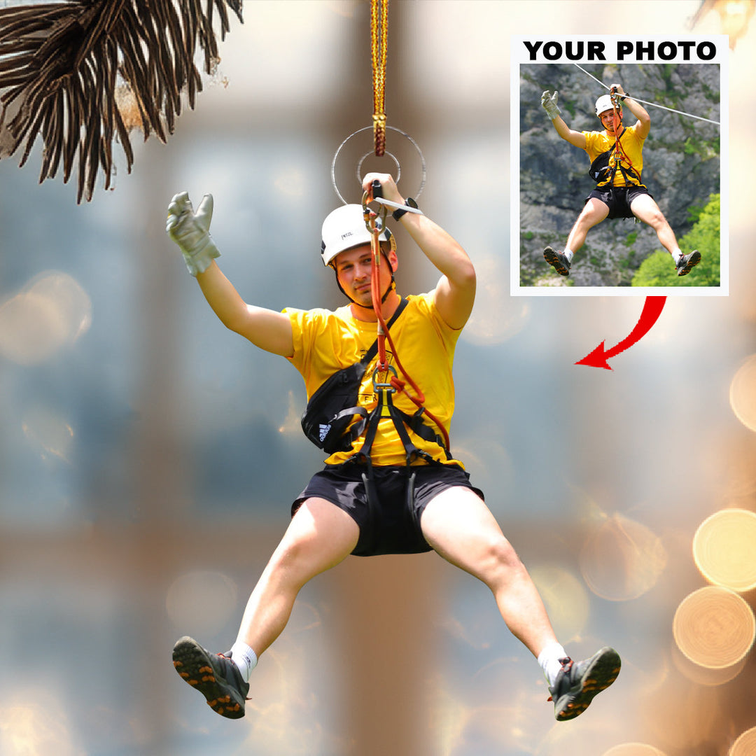 Thrill in the Sky-Personalized Photo Mica Ornament-Christmas Gift For Family Members