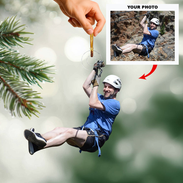 Adventure in the Air-Personalized Photo Mica Ornament-Christmas Gift For Family Members