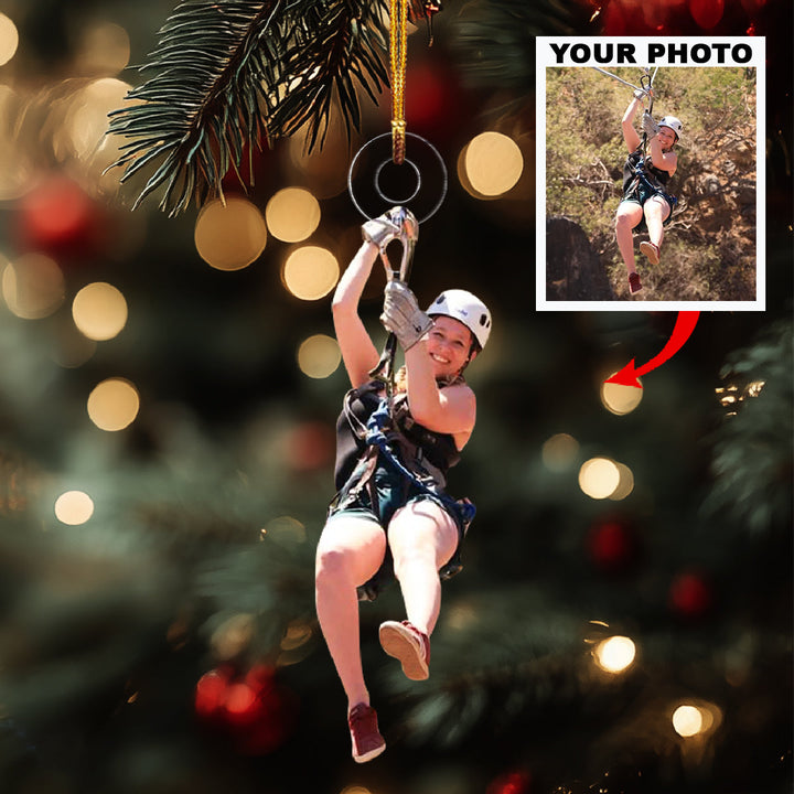 Sky High Moment-Personalized Photo Mica Ornament-Christmas Gift For Family Members