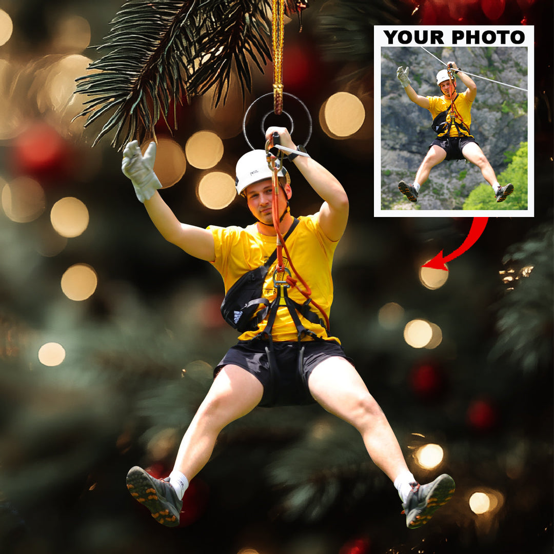 Thrill in the Sky-Personalized Photo Mica Ornament-Christmas Gift For Family Members