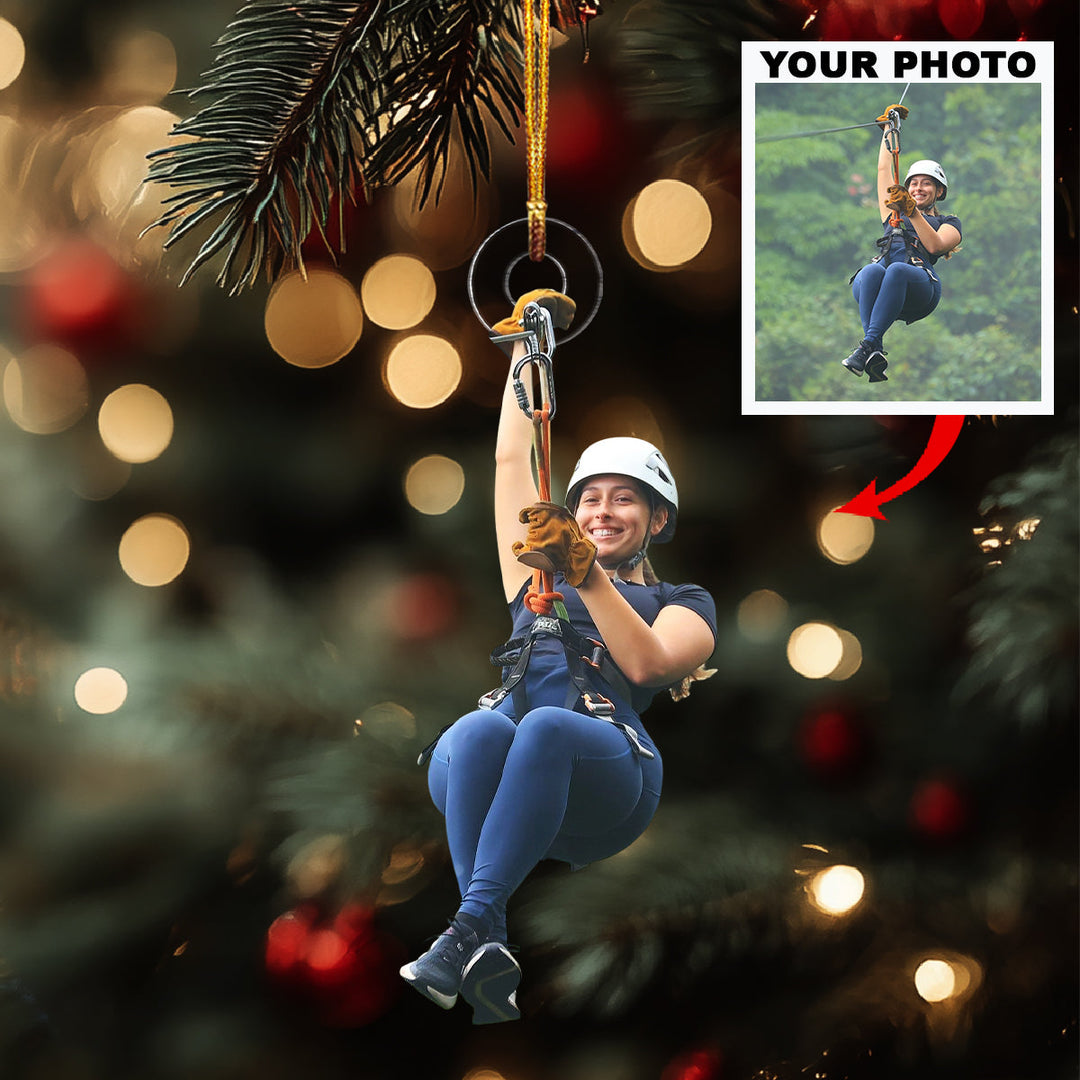 Glide Through the Air-Personalized Photo Mica Ornament-Christmas Gift For Family Members