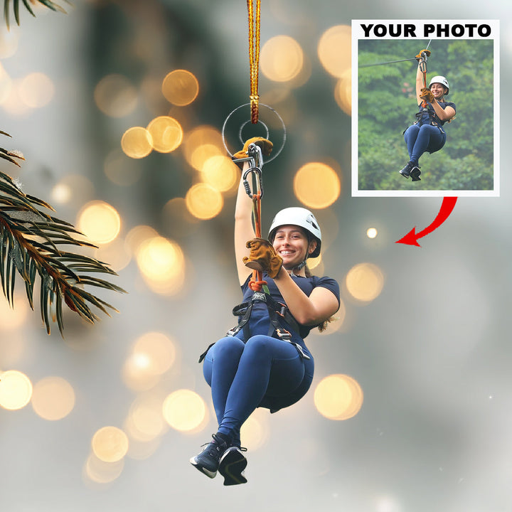 Glide Through the Air-Personalized Photo Mica Ornament-Christmas Gift For Family Members
