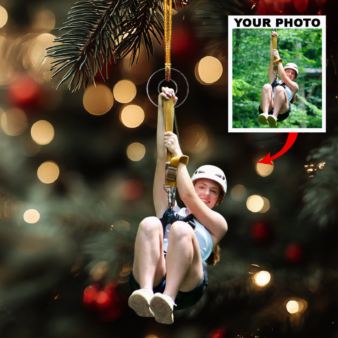 Up in the Sky-Personalized Photo Mica Ornament-Christmas Gift For Family Members