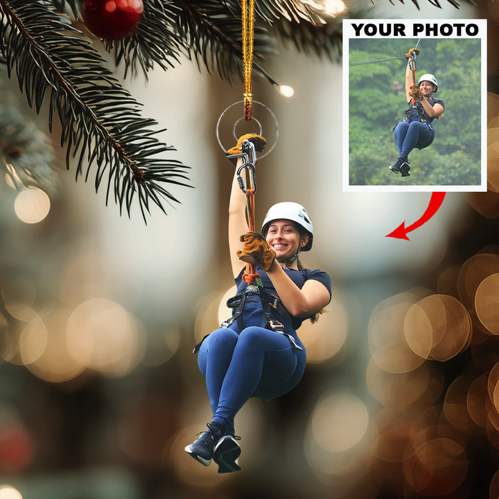 Glide Through the Air-Personalized Photo Mica Ornament-Christmas Gift For Family Members