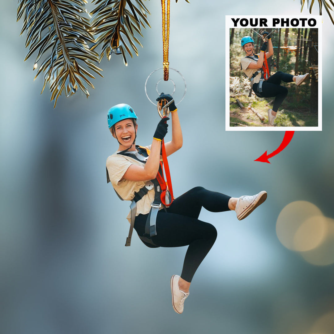 Glide With the Wind-Personalized Photo Mica Ornament-Christmas Gift For Family Members