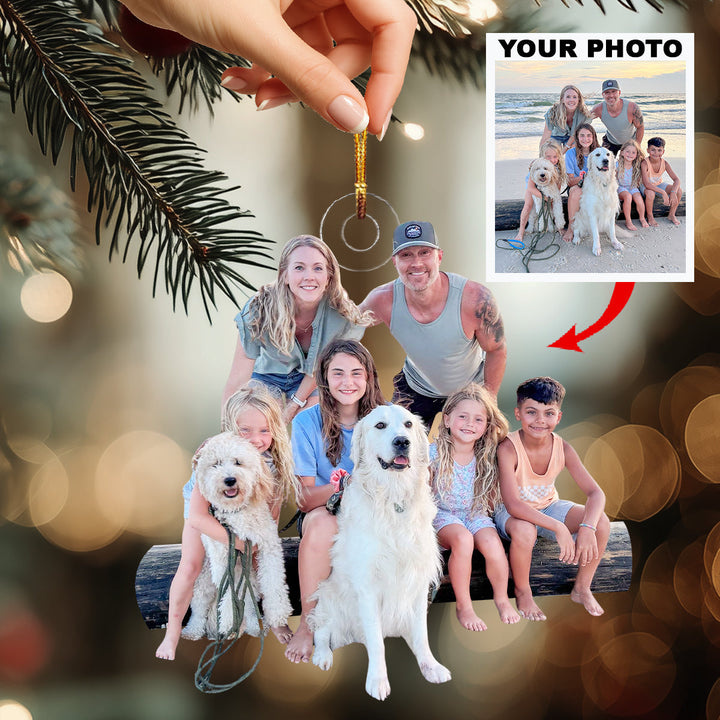 Family Is Everything-Personalized Photo Mica Ornament-Christmas Gift For Family Members