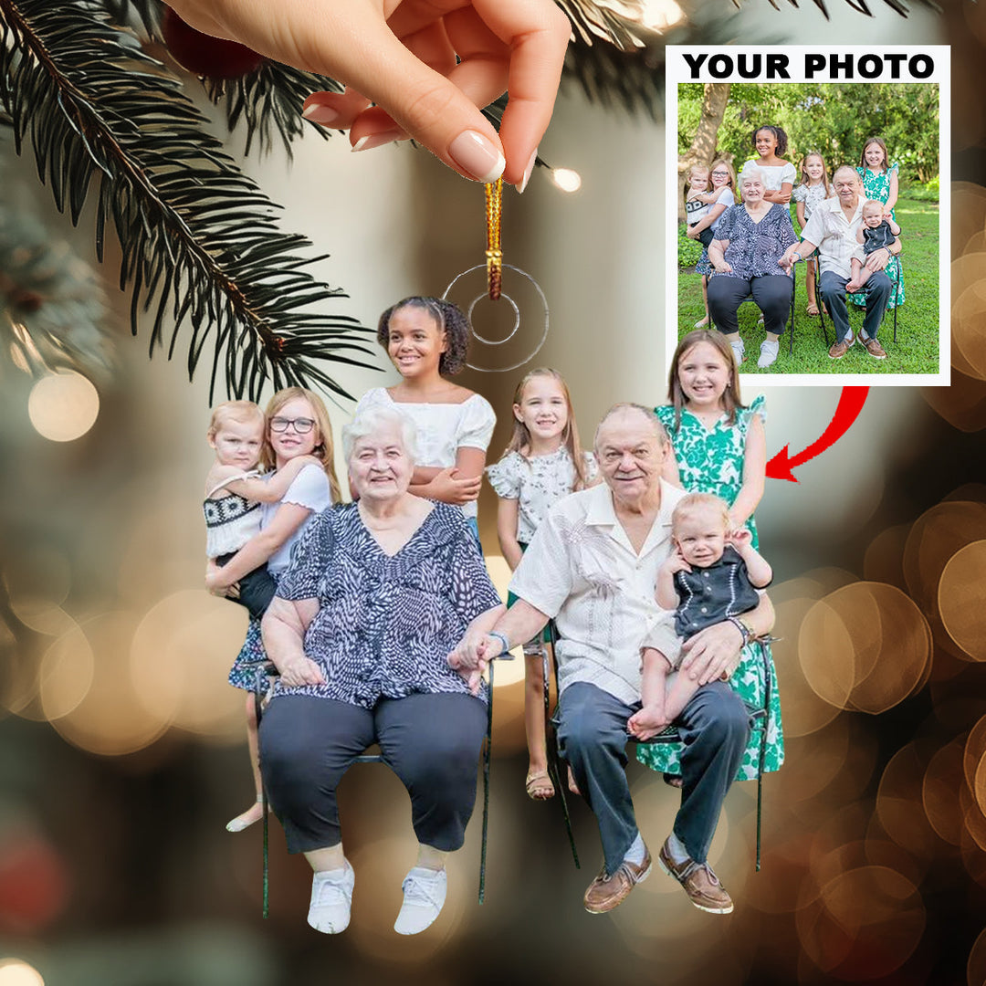 Love Holds Us-Personalized Photo Mica Ornament-Christmas Gift For Family Members