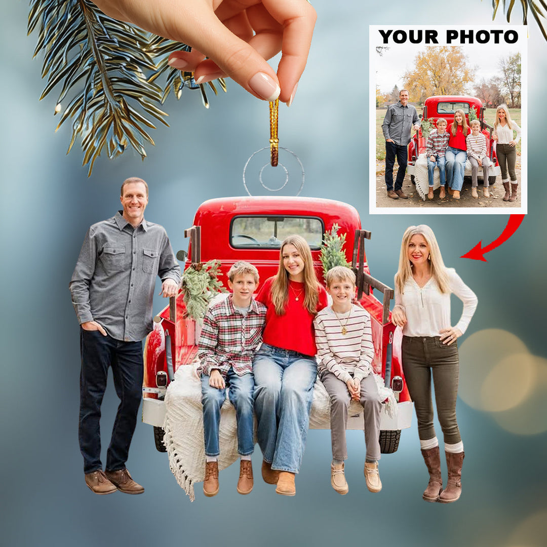 Together Forever Family-Personalized Photo Mica Ornament-Christmas Gift For Family Members