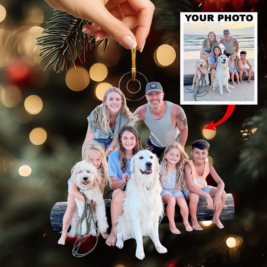 Family Is Everything-Personalized Photo Mica Ornament-Christmas Gift For Family Members