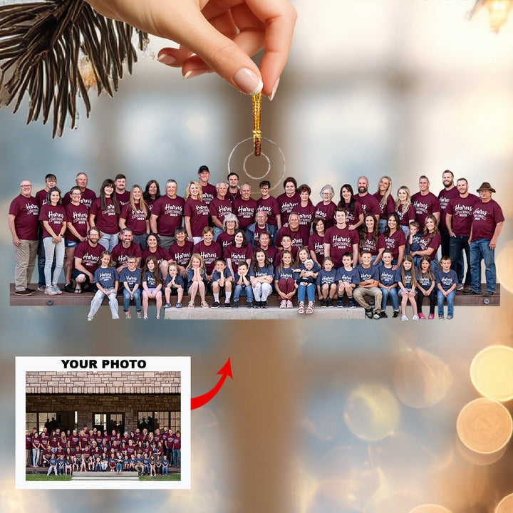 Family Reunion Day-Personalized Photo Mica Ornament-Christmas Gift For Family Members, Grandparents