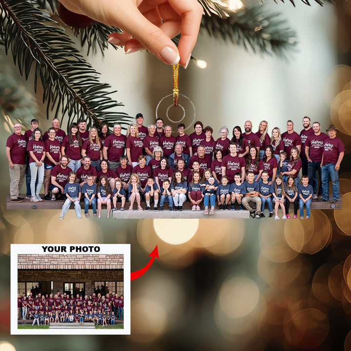 Family Reunion Day-Personalized Photo Mica Ornament-Christmas Gift For Family Members, Grandparents