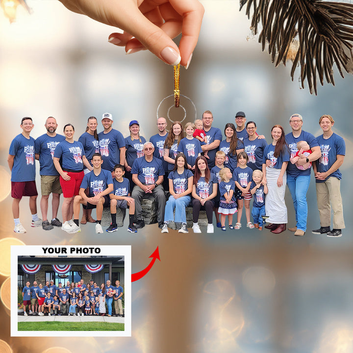 Family Gathering Day-Personalized Photo Mica Ornament-Christmas Gift For Family Members