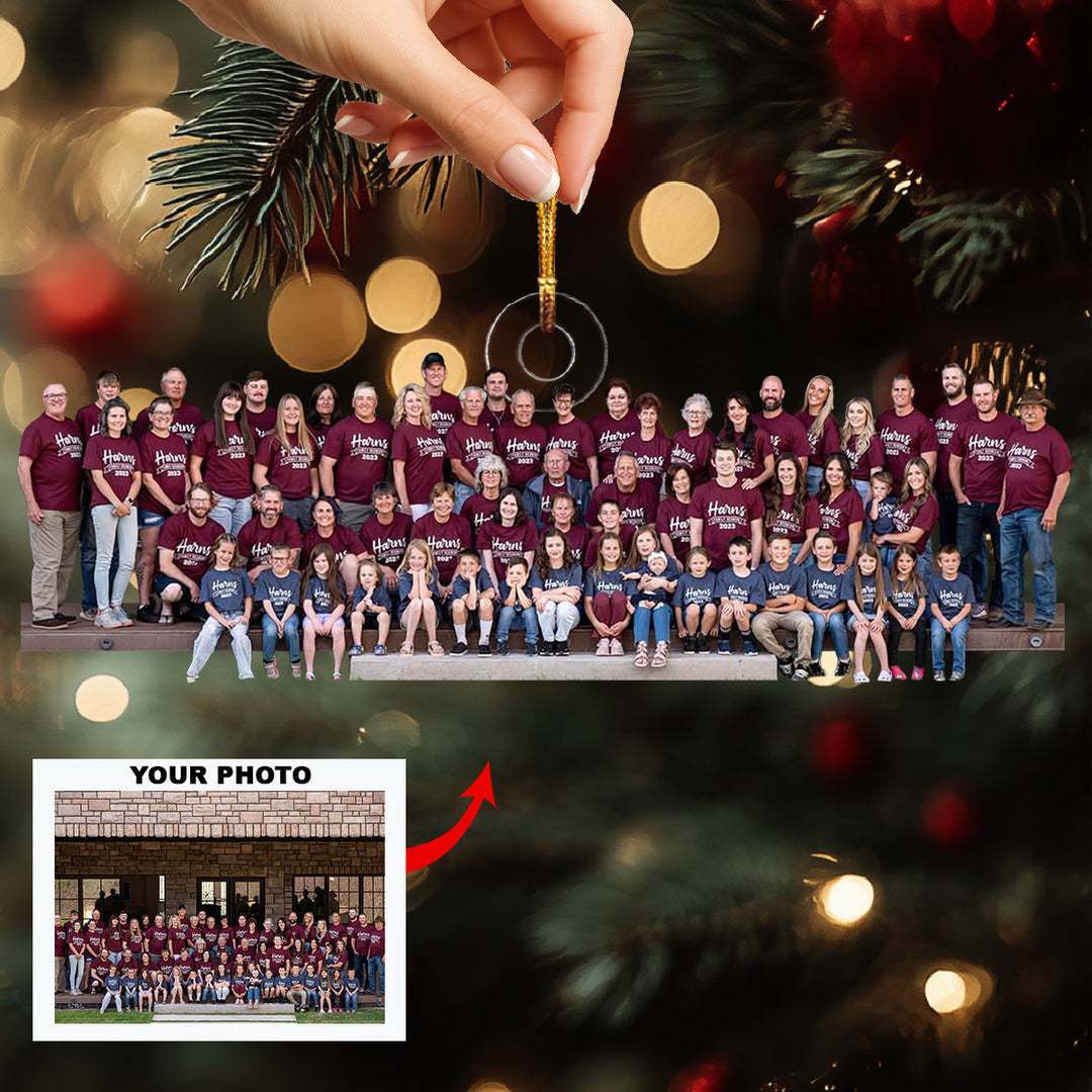 Family Reunion Day-Personalized Photo Mica Ornament-Christmas Gift For Family Members, Grandparents
