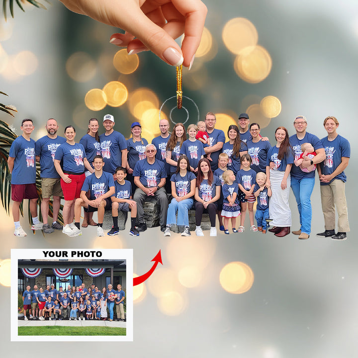 Family Gathering Day-Personalized Photo Mica Ornament-Christmas Gift For Family Members