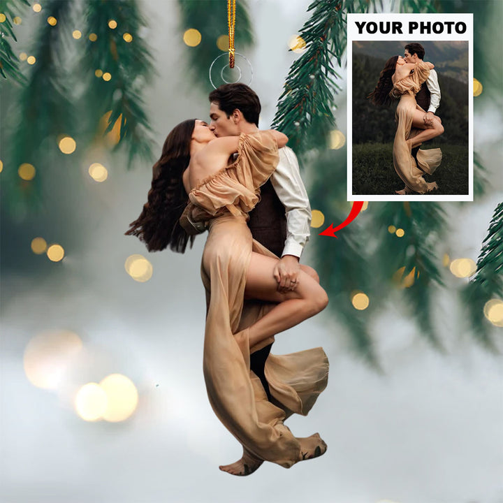 Heartstrings Ornament - Personalized Photo Mica Ornament - Christmas, Anniversary Gift For Couple, Husband, Wife