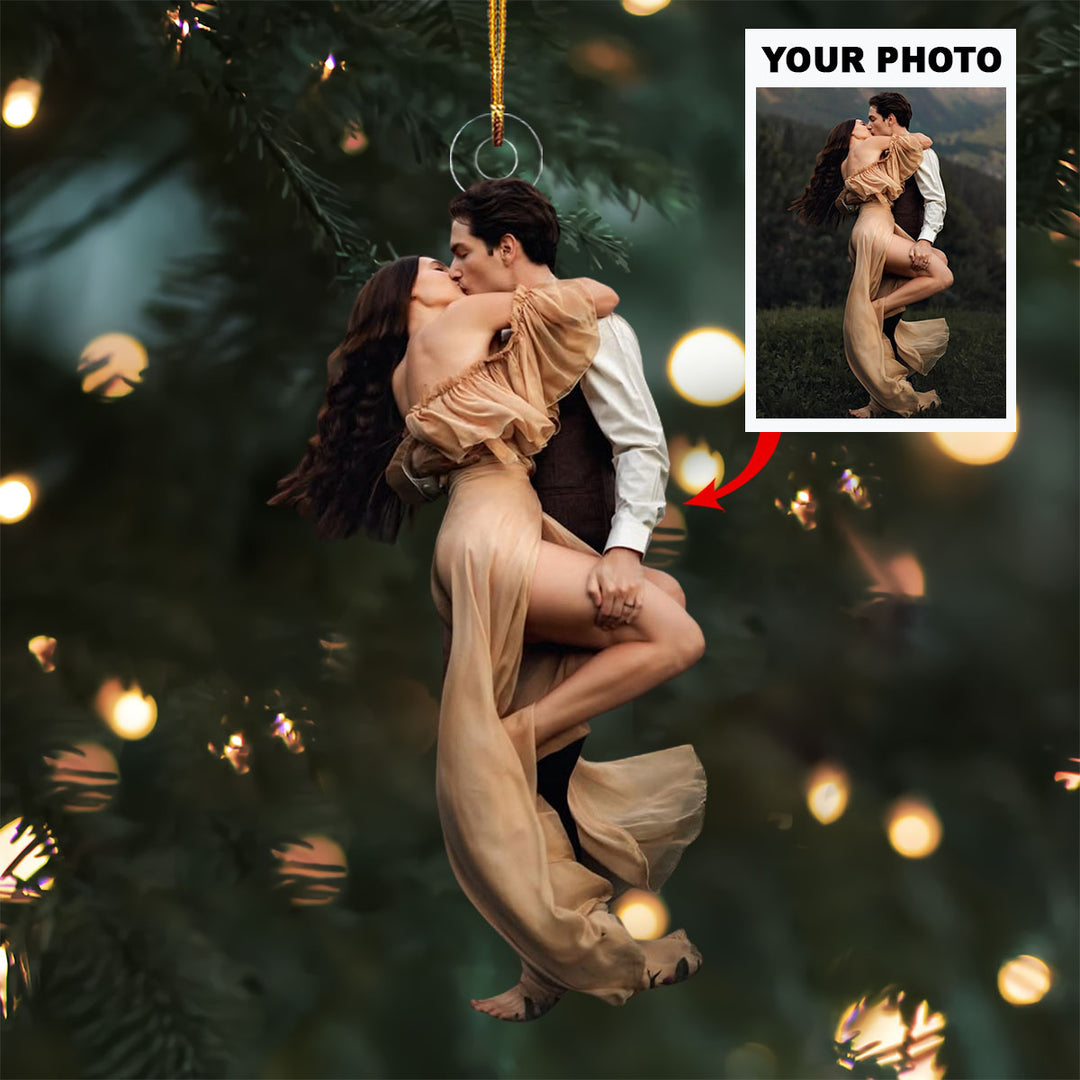 Heartstrings Ornament - Personalized Photo Mica Ornament - Christmas, Anniversary Gift For Couple, Husband, Wife