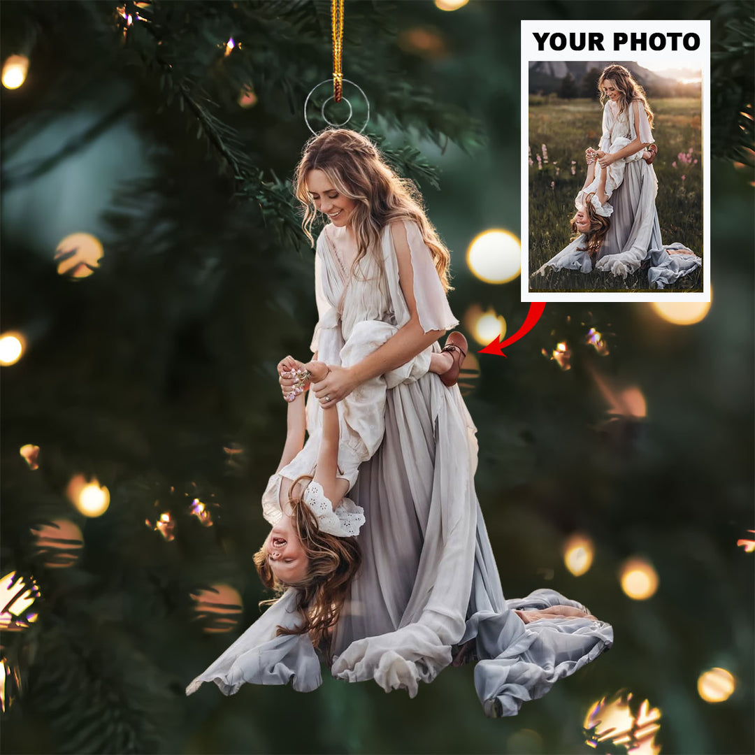Warmth & Wonder - Personalized Photo Mica Ornament - Christmas Gift For Family, Family Members