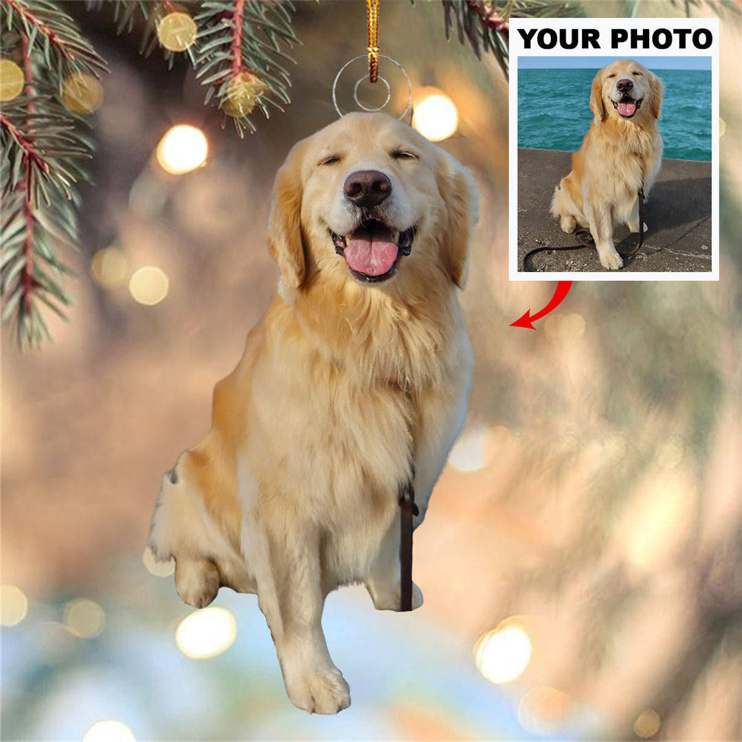 Happy Howlidays - Personalized Photo Mica Ornament - Christmas Gift For Pet Lovers