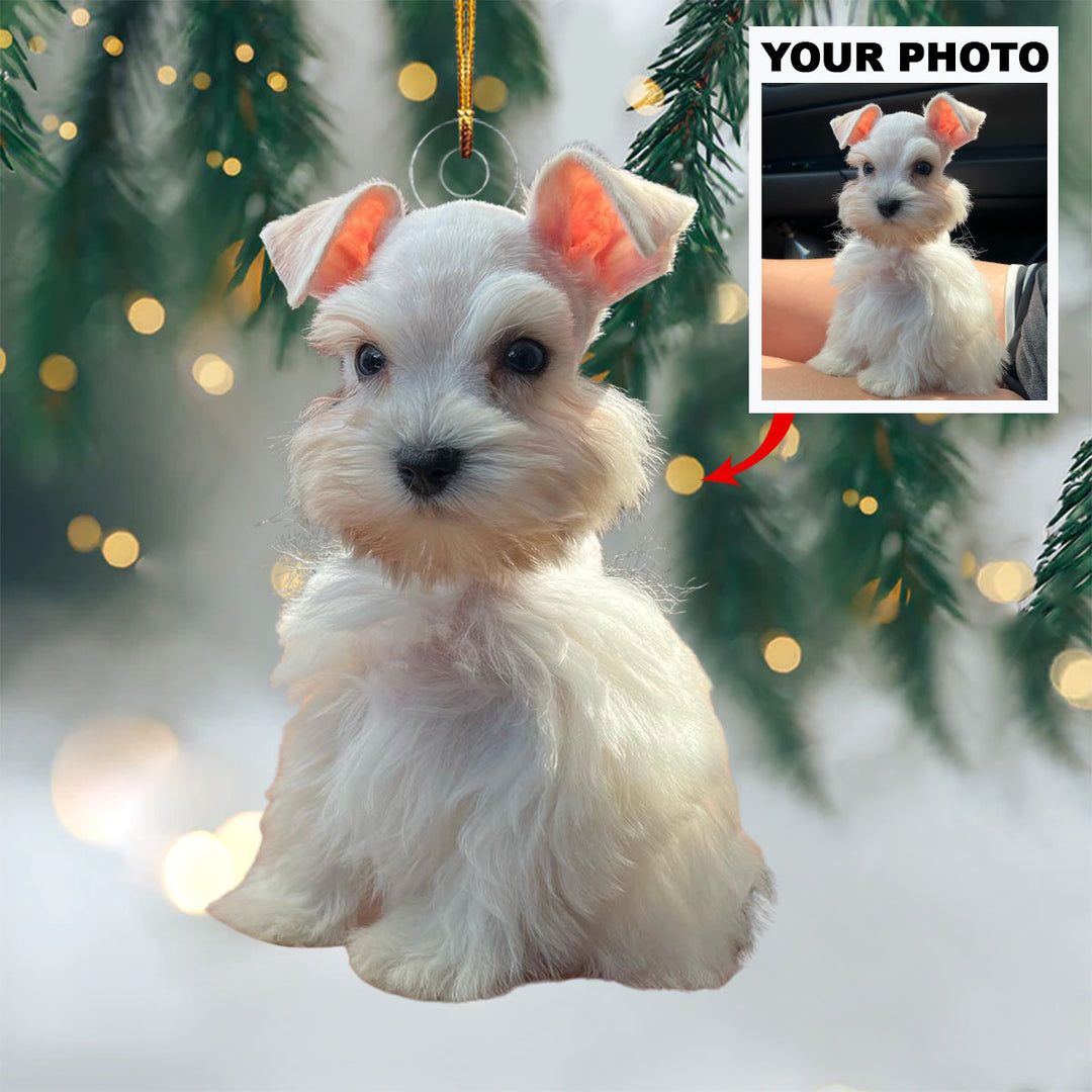 Holiday Woofs - Personalized Photo Mica Ornament - Christmas Gift For Pet Lovers
