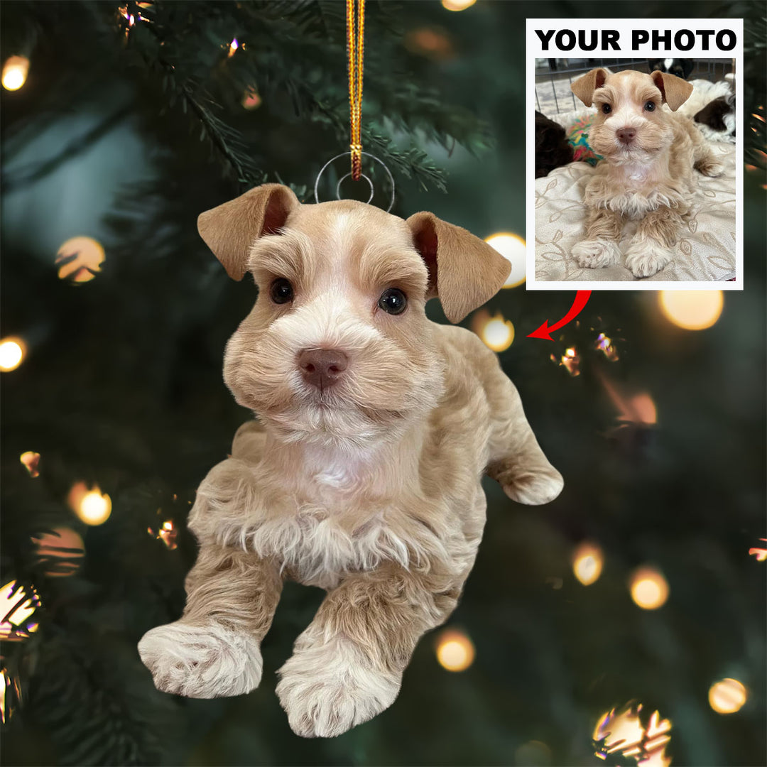 Santa Woofs - Personalized Photo Mica Ornament - Christmas Gift For Pet Lovers
