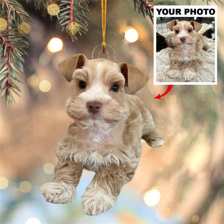 Santa Woofs - Personalized Photo Mica Ornament - Christmas Gift For Pet Lovers