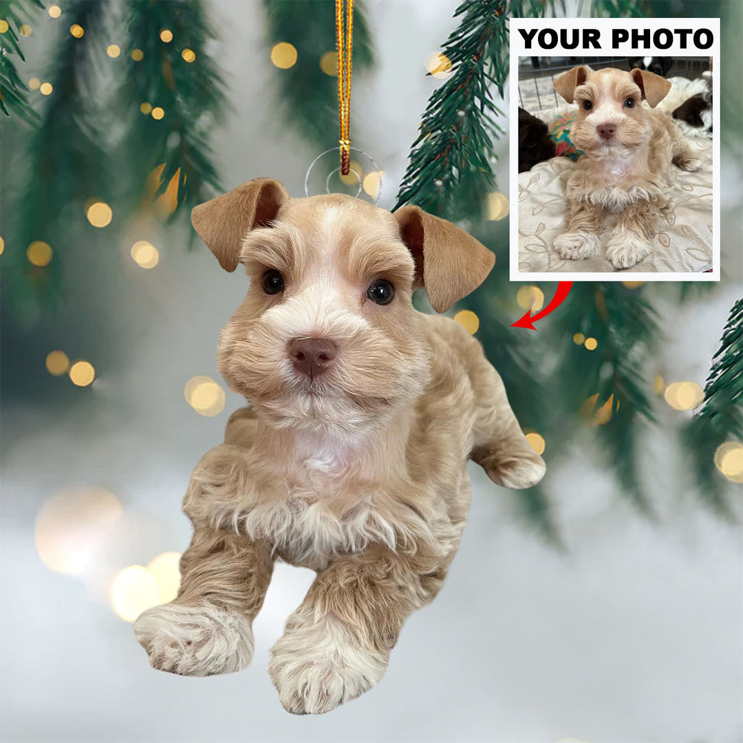 Santa Woofs - Personalized Photo Mica Ornament - Christmas Gift For Pet Lovers