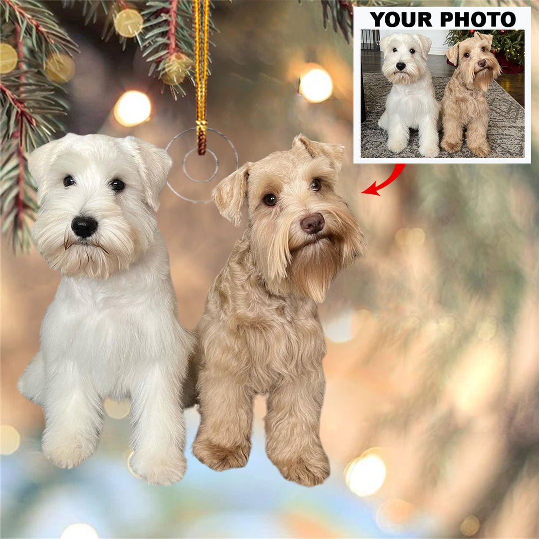 Snowflake Paws - Personalized Photo Mica Ornament - Christmas Gift For Pet Lovers