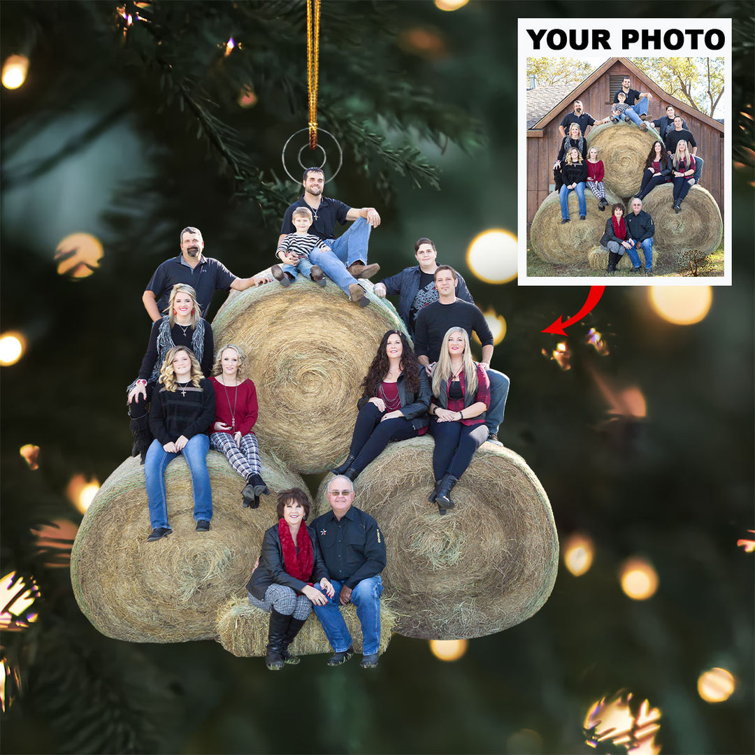 Family Is The Heart Of The Home - Personalized Photo Mica Ornament - Christmas Gift For Family, Family Members