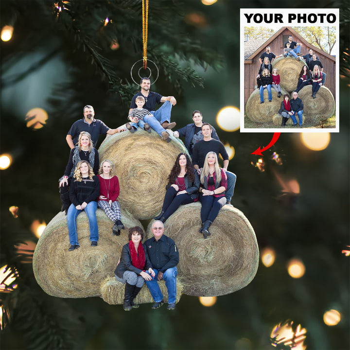 Family Is The Heart Of The Home - Personalized Photo Mica Ornament - Christmas Gift For Family, Family Members
