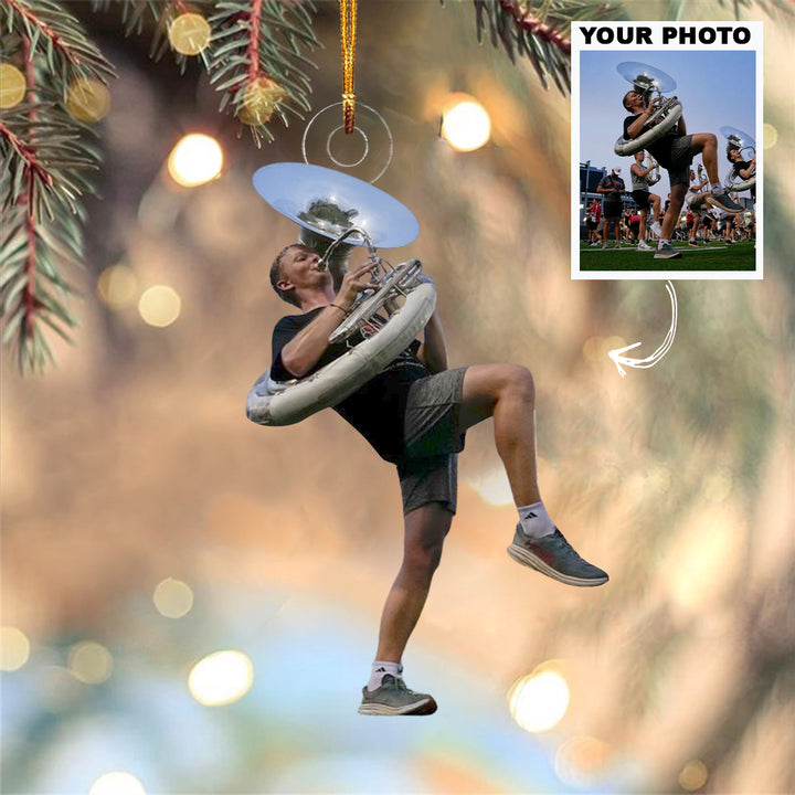 Drumline Dream - Personalized Photo Mica Ornament - Christmas Gift For Music Lovers, Friends