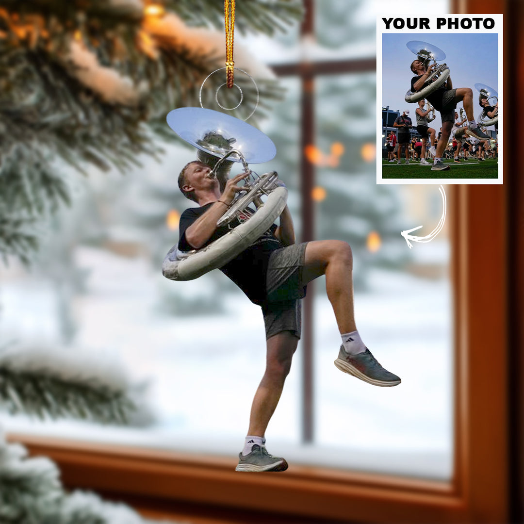 Drumline Dream - Personalized Photo Mica Ornament - Christmas Gift For Music Lovers, Friends