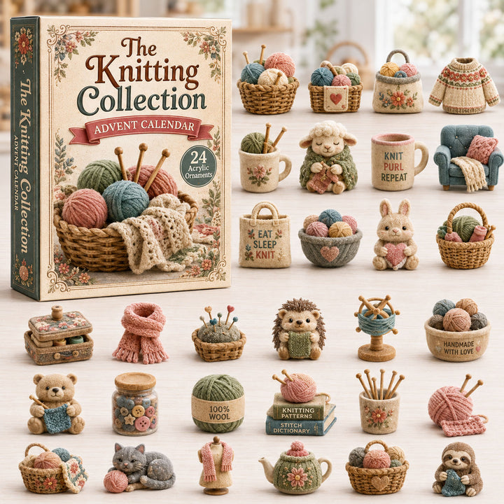 CHRISTMAS KICKOFF 40% OFF - Warm Knits Advent Calendar 2026 - 24-Day Festive Countdown, Acrylic Charms Blind Box - Gift For Knitting Lovers