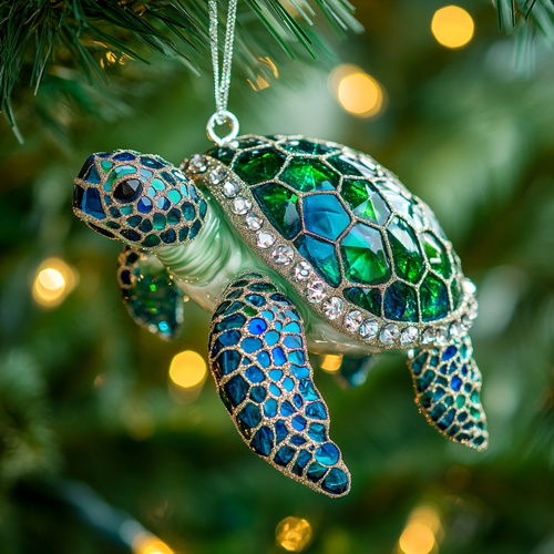 Waves Turtle Mica Ornament NCU0PT089