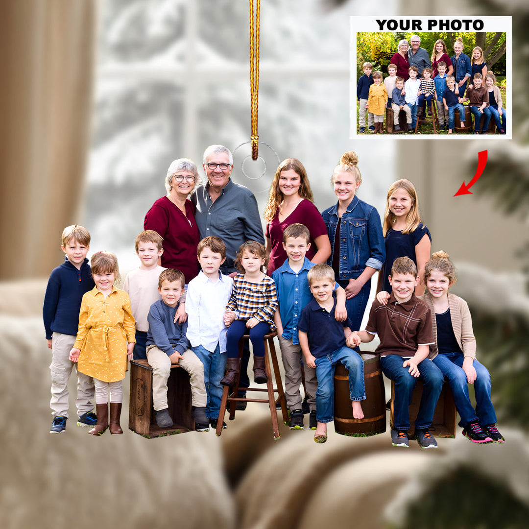 Where Love Gathers - Personalized Photo Mica Ornament - Christmas Gift For Family Members