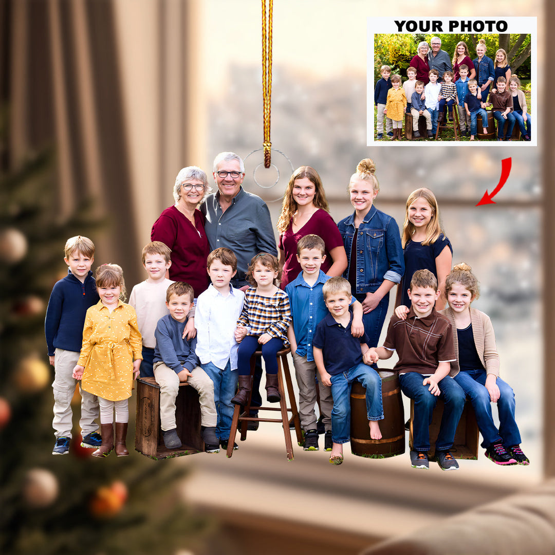 Where Love Gathers - Personalized Photo Mica Ornament - Christmas Gift For Family Members