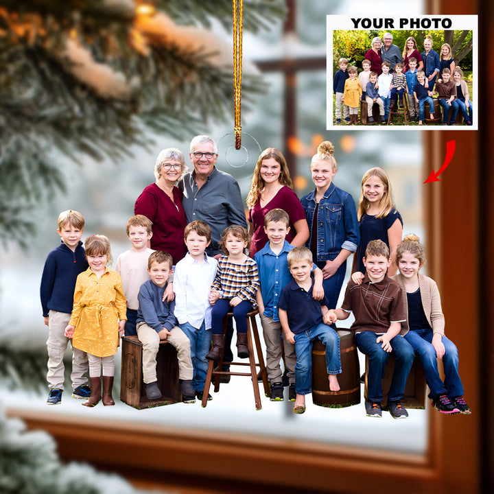 Where Love Gathers - Personalized Photo Mica Ornament - Christmas Gift For Family Members