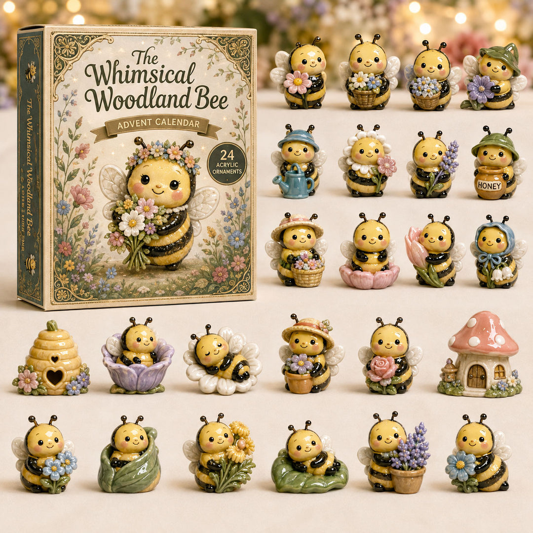 CHRISTMAS KICKOFF 40% OFF - Whimsical Woodland Bee Advent Calendar 2026 - 24-Day Festive Countdown, Acrylic Charms Blind Box - Gift For Bee Lover