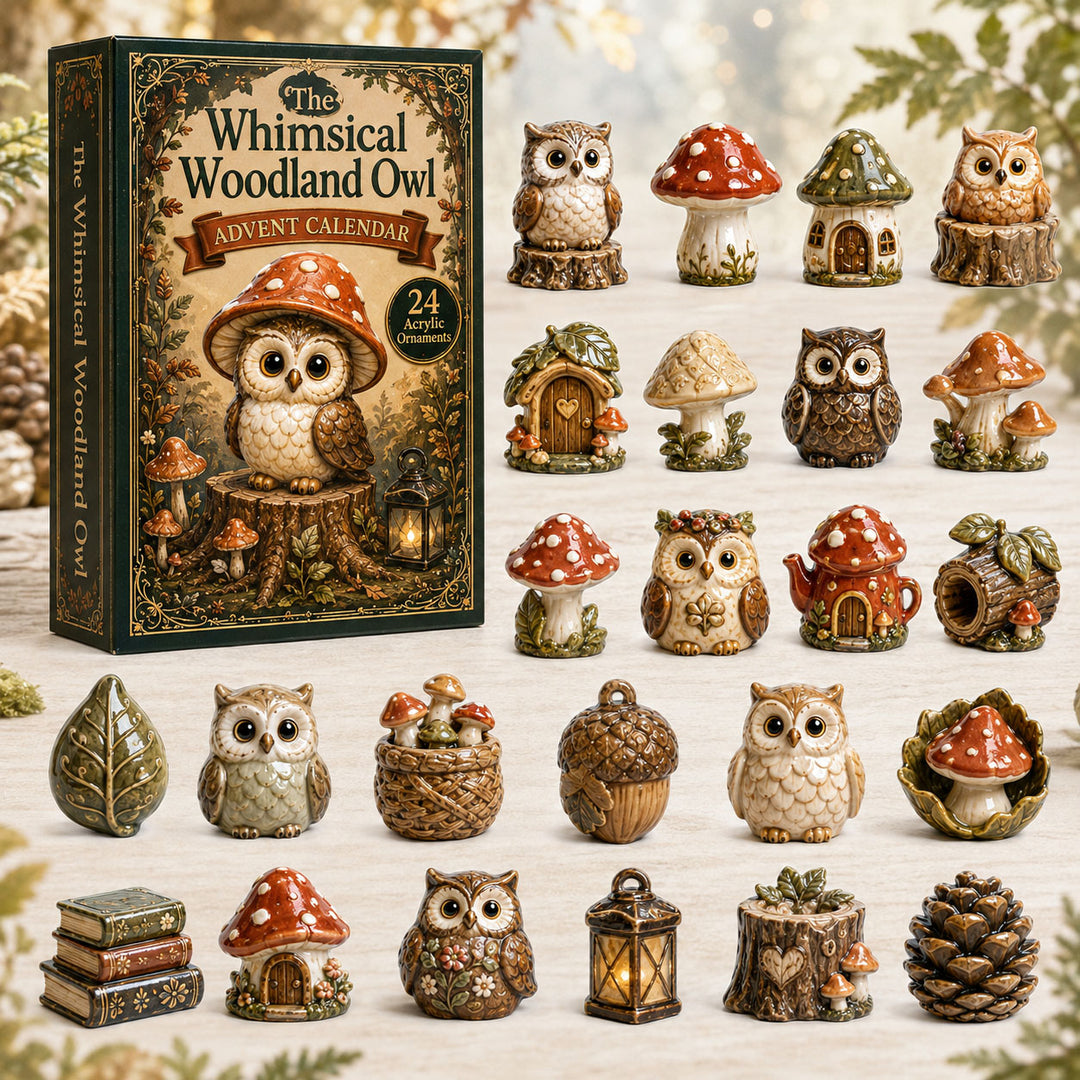 CHRISTMAS KICKOFF 40% OFF - Whimsical Woodland Owl Advent Calendar 2026 - 24-Day Festive Countdown, Acrylic Charms Blind Box - Gift For Owl Lovers