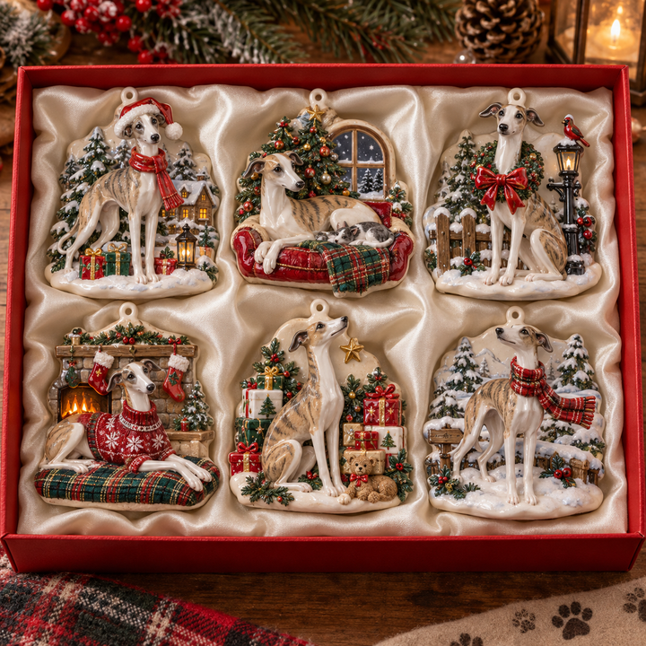 Whippet Christmas Ornament Gift Set NCU0HA111