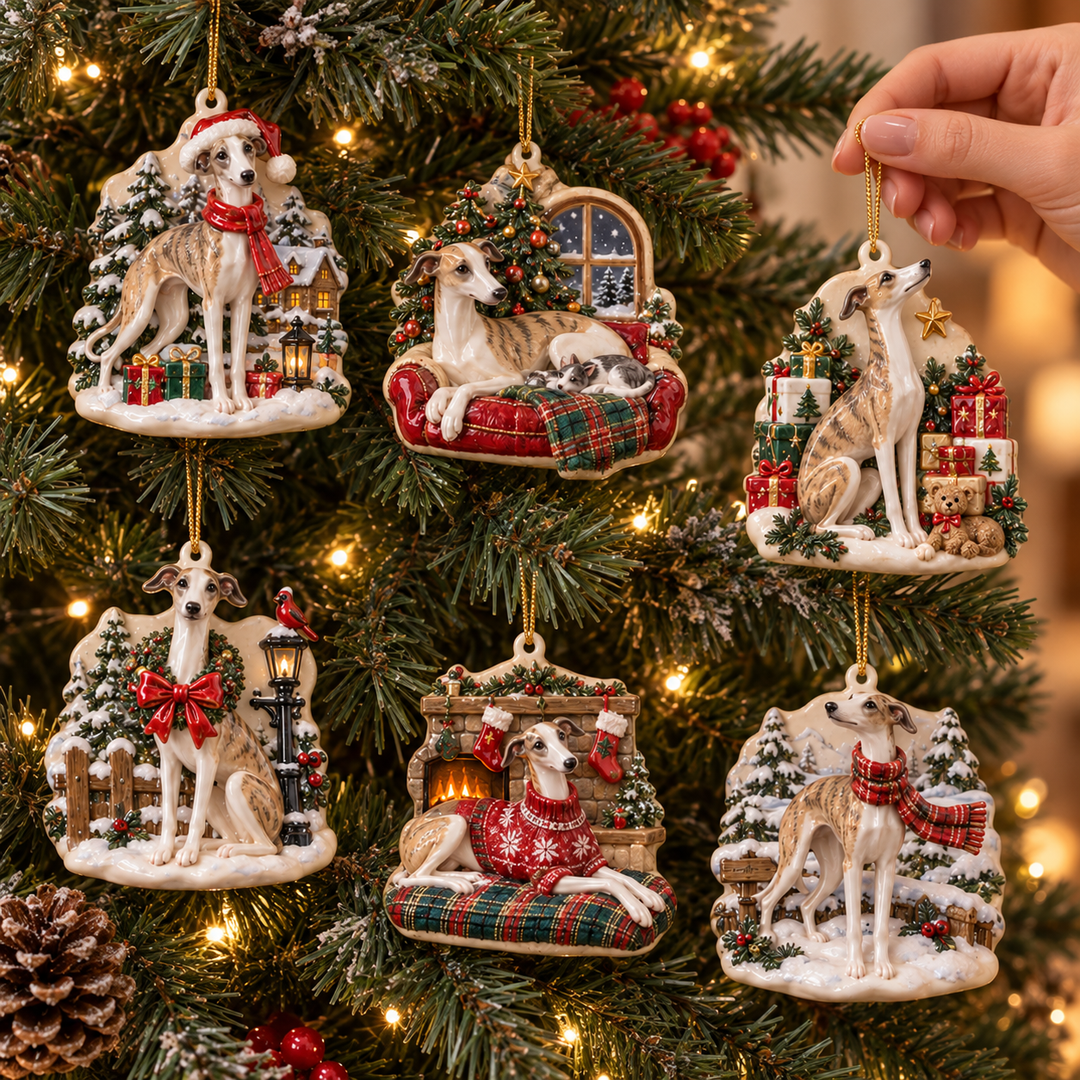 Whippet Christmas Ornament Gift Set NCU0HA111