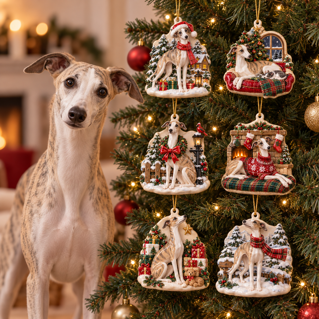 Whippet Christmas Ornament Gift Set NCU0HA111