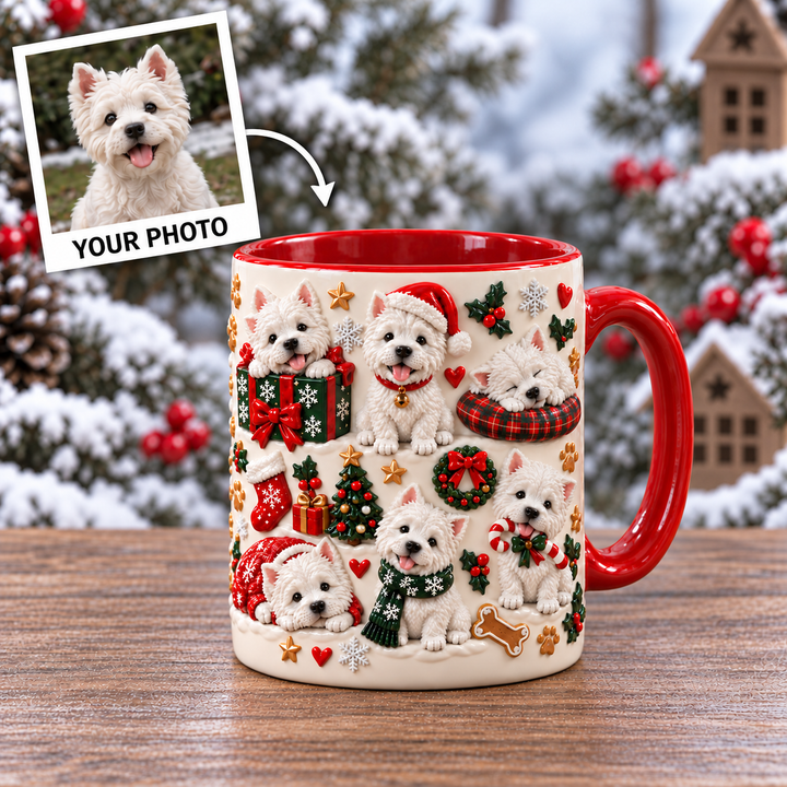 White Westie Personalized 3D Effect Printed Accent Mug UPL0TM009