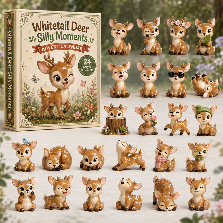 CHRISTMAS KICKOFF 40% OFF - Whitetail Deer Silly Moments Advent Calendar 2026 - 24-Day Festive Countdown, Acrylic Charms Blind Box - Gift For Deer Lovers AC0HA169