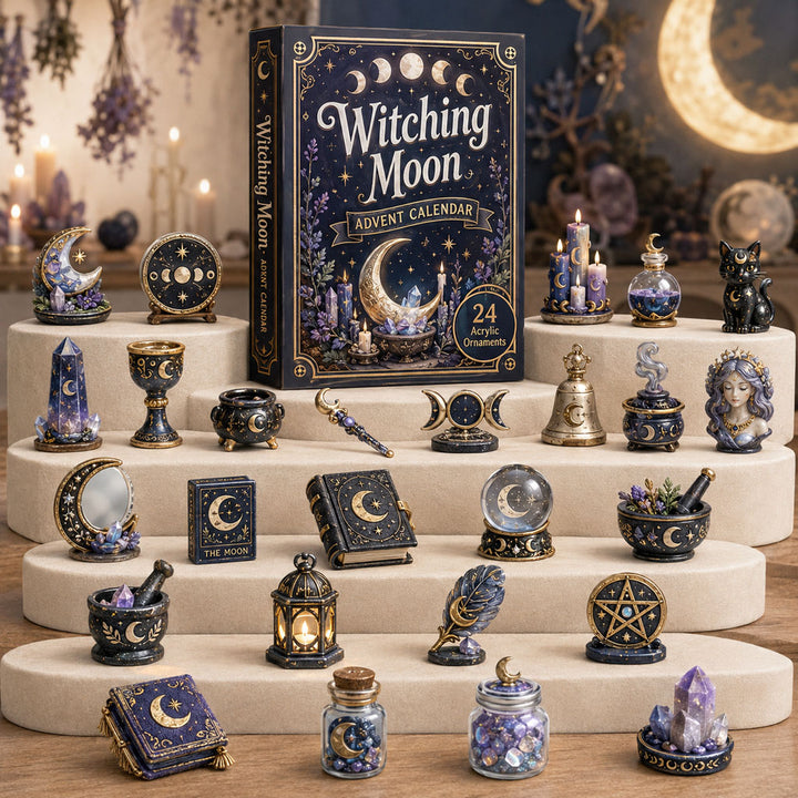 CHRISTMAS KICKOFF 40% OFF - Wiccan Witching Moon Advent Calendar 2026 - 24-Day Festive Countdown, Acrylic Charms Blind Box - Gift For Witching Lovers AC0HA225