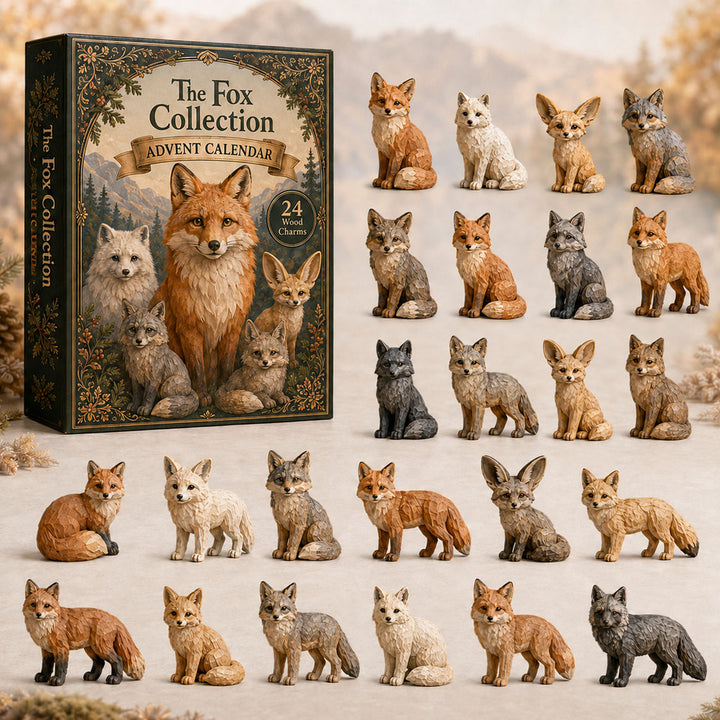 CHRISMAST KICKOFF 40% OFF - Wild Fox Kingdom Advent Calendar 2026 - 24-Day Festive Countdown, Wooden Charms Blind Box - Gift For Fox Lovers AC0TH079