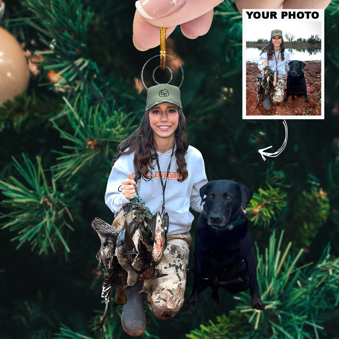Wild Game Duo - Personalized Photo Mica Ornament - Christmas Gift For Hunting Lovers