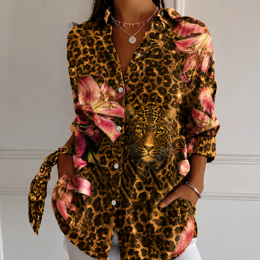 Wild Lily Majesty Women's Plus Size Casual Shirt Long Sleeve NCU0PT183