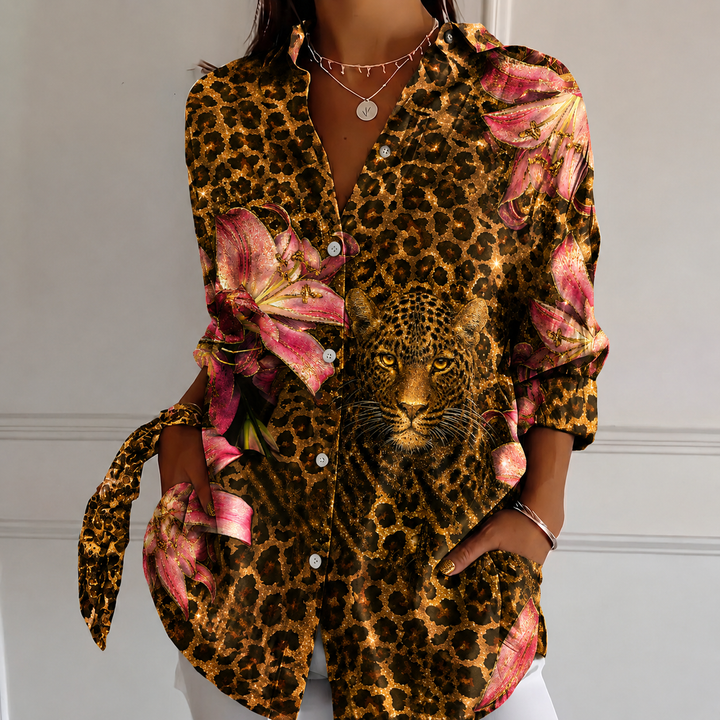 Wild Lily Majesty Women's Plus Size Casual Shirt Long Sleeve NCU0PT183