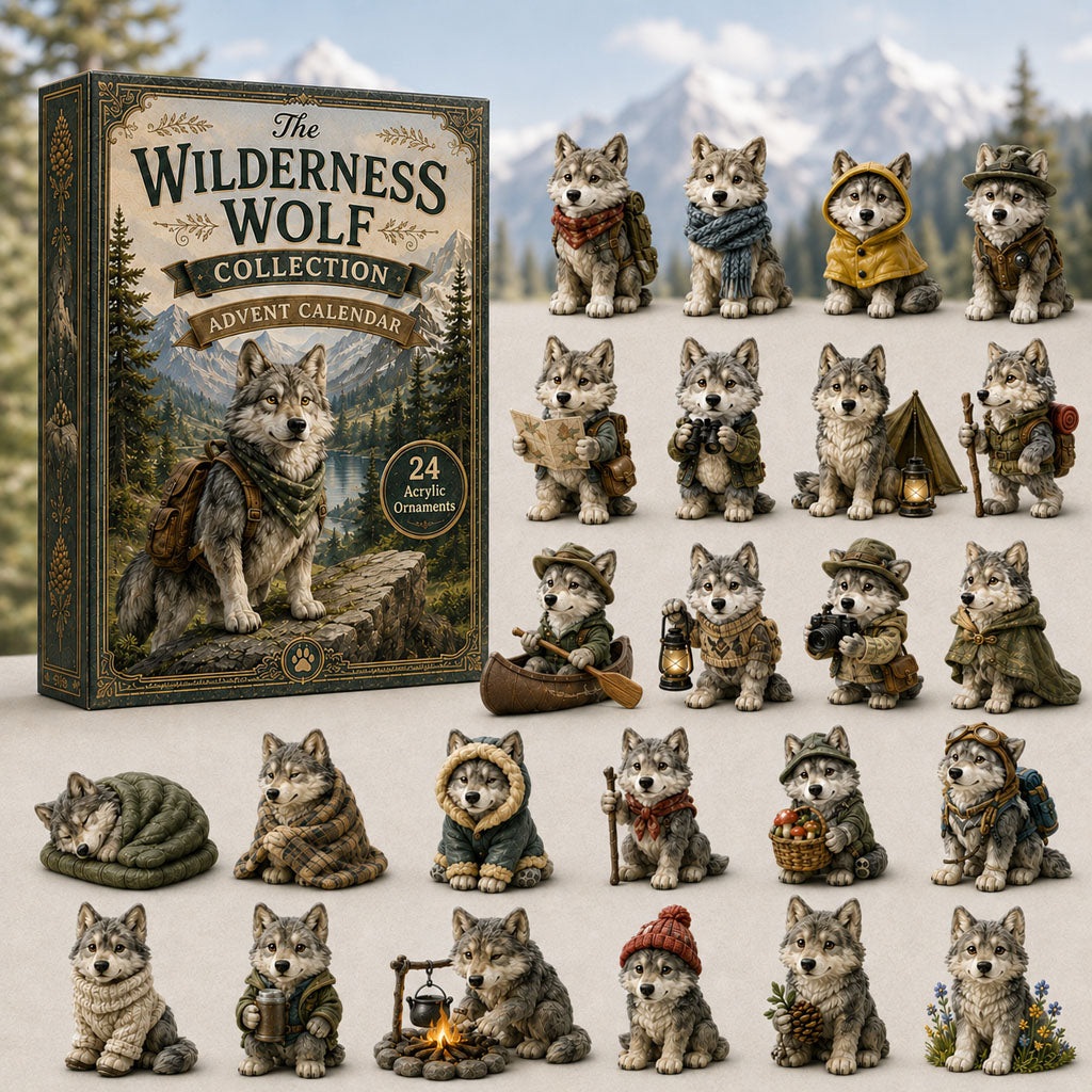 CHRISTMAS KICKOFF 40% OFF - Wilderness Wolf Advent Calendar 2026 - 24-Day Festive Countdown, Acrylic Charms Blind Box - Gift For Wolf Lovers AC0TH048