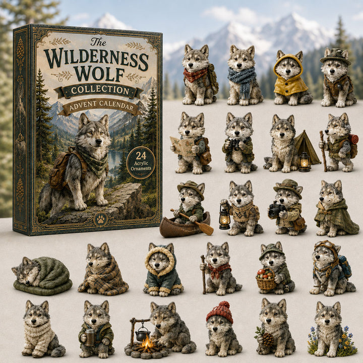 CHRISTMAS KICKOFF 40% OFF - Wilderness Wolf Advent Calendar 2026 - 24-Day Festive Countdown, Acrylic Charms Blind Box - Gift For Wolf Lovers AC0TH048